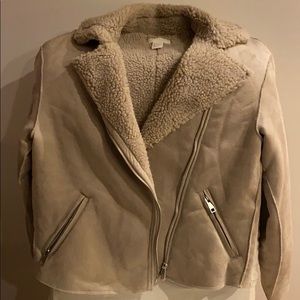 Soft brown suede fur jacket